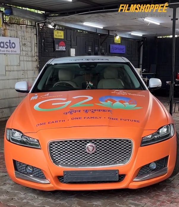 Wrapped india’s 1st jaguar in indian colours at surat,gujarat