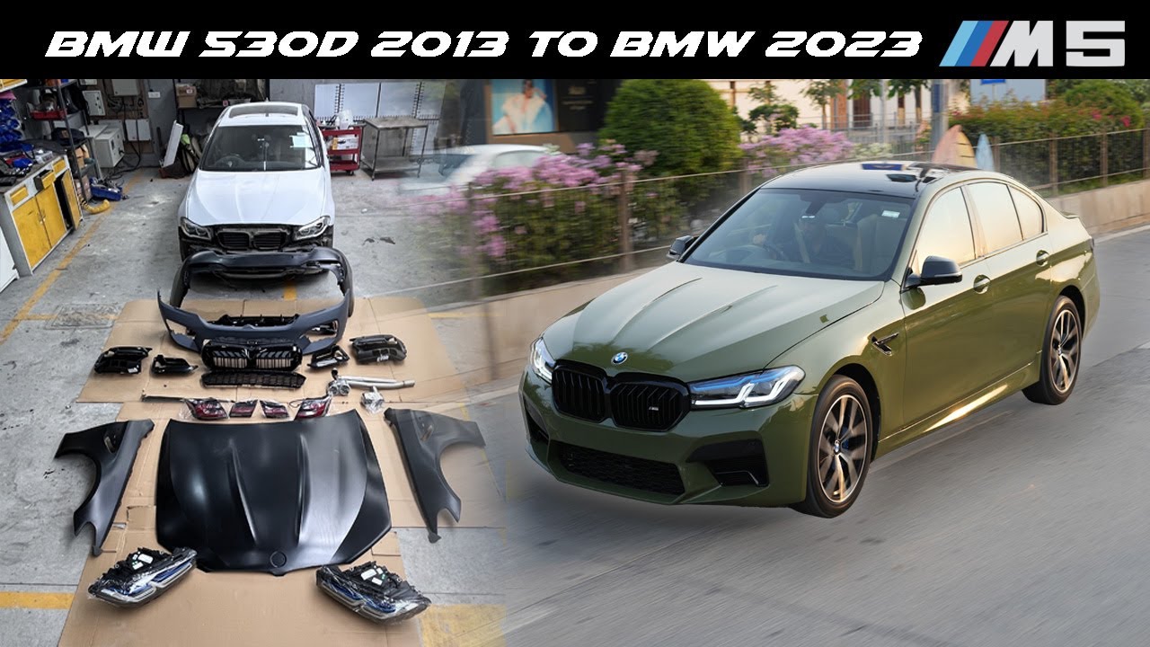 Bmw 530 d facelift to lci 2023 with urban green paint