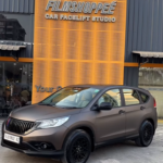 We wrapped this Honda CR-V with Satin Metallic Grey colour