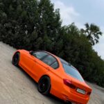 wrapped bmw 320d with matte orange