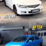 transformed this honda civic cerulean blue paint