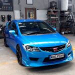 transformed this honda civic cerulean blue paint