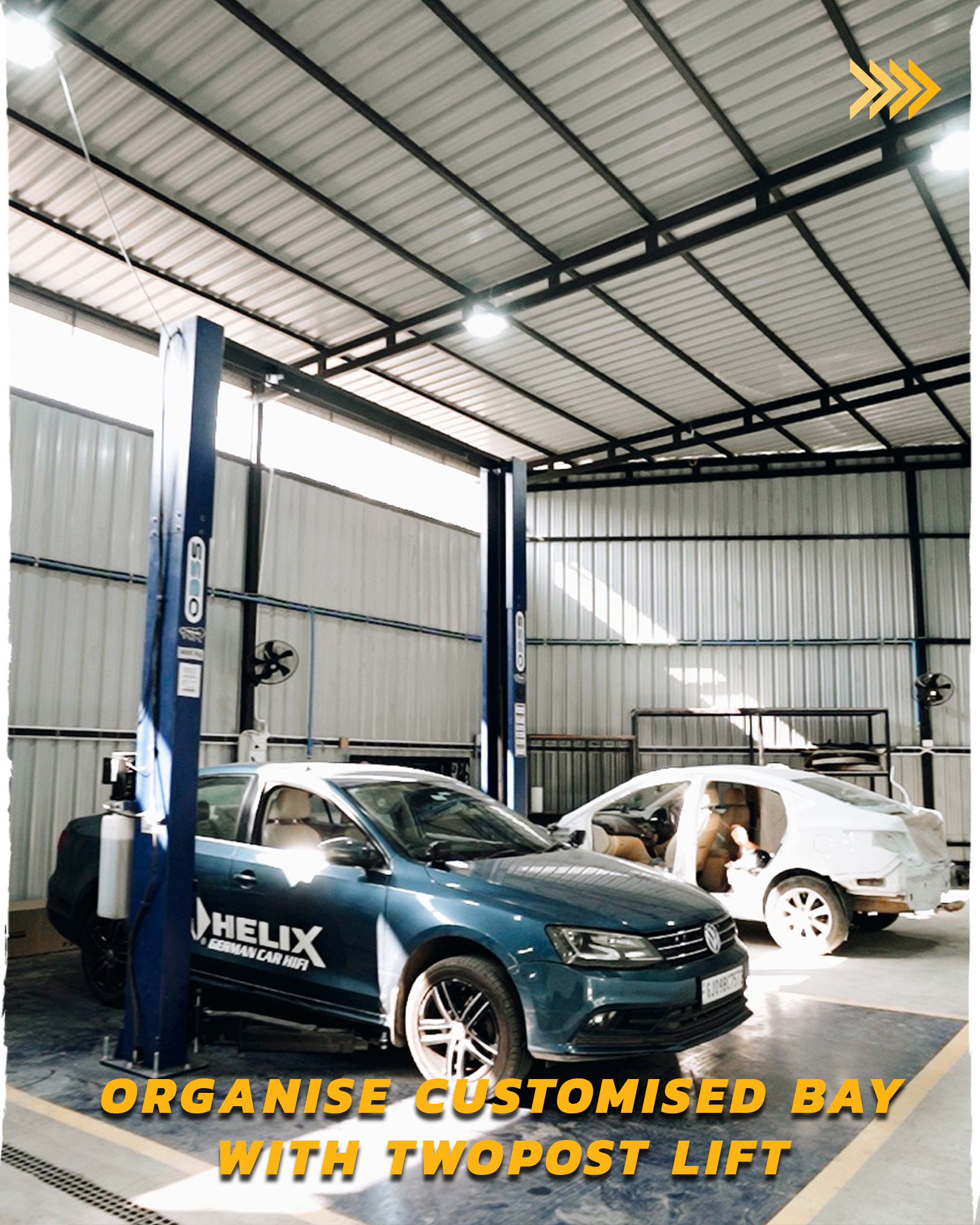 Car customisation bay at Filmshoppee Rajkot