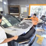 Mahindra BE.6 Batman Edition satin PPF front view