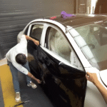 Mercedes E-Class side view with color PPF