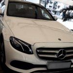 Rear view of Mercedes E-Class after peelable paint and color PPF