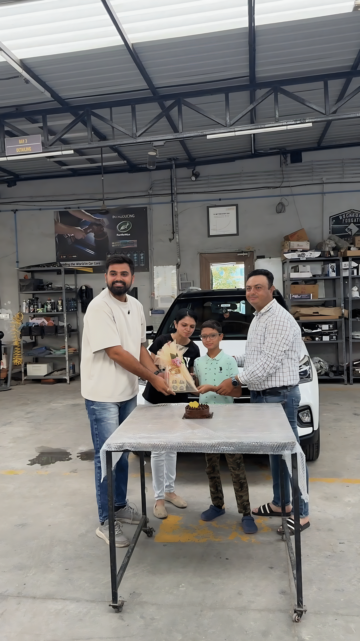 Car delivery experience at Filmshoppee Vesu Studio