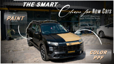 Color PPF vs car paint comparison for brand new cars