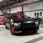 Final look after satin black car paint transformation