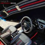 Luxury red velvet interior modification Toyota Corolla Altis