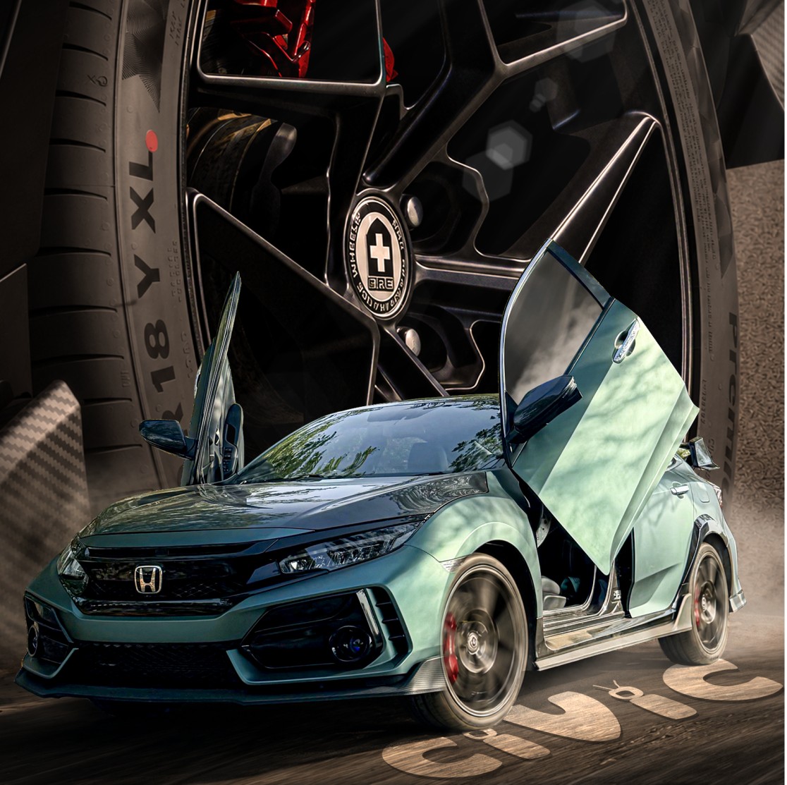 Honda Civic R Line body kit modification front view