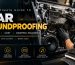 Car soundproofing and damping sheets being installed inside a vehicle door